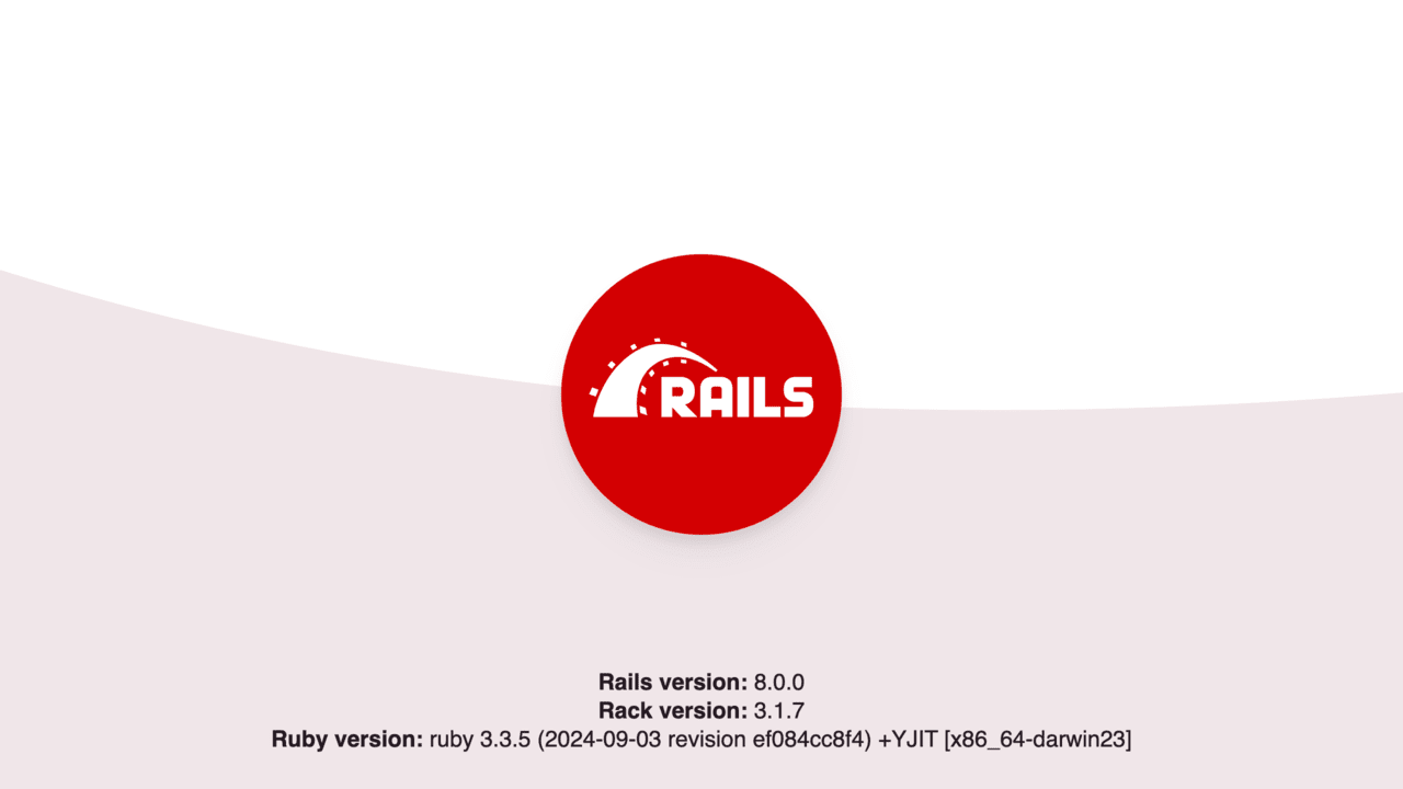 Rails welcome page